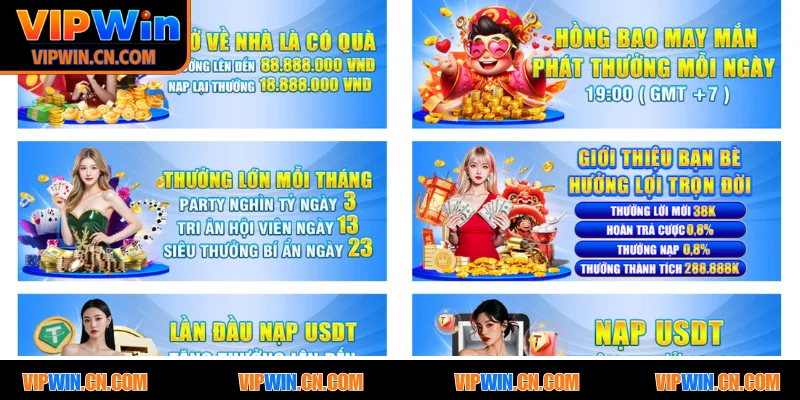 3 chương trình ưu đãi độc quyền chỉ có tại VIPWIN