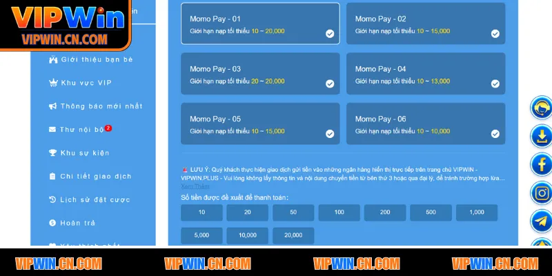 Hội viên cần biết rõ những yêu cầu đính kèm trong từng phương thức